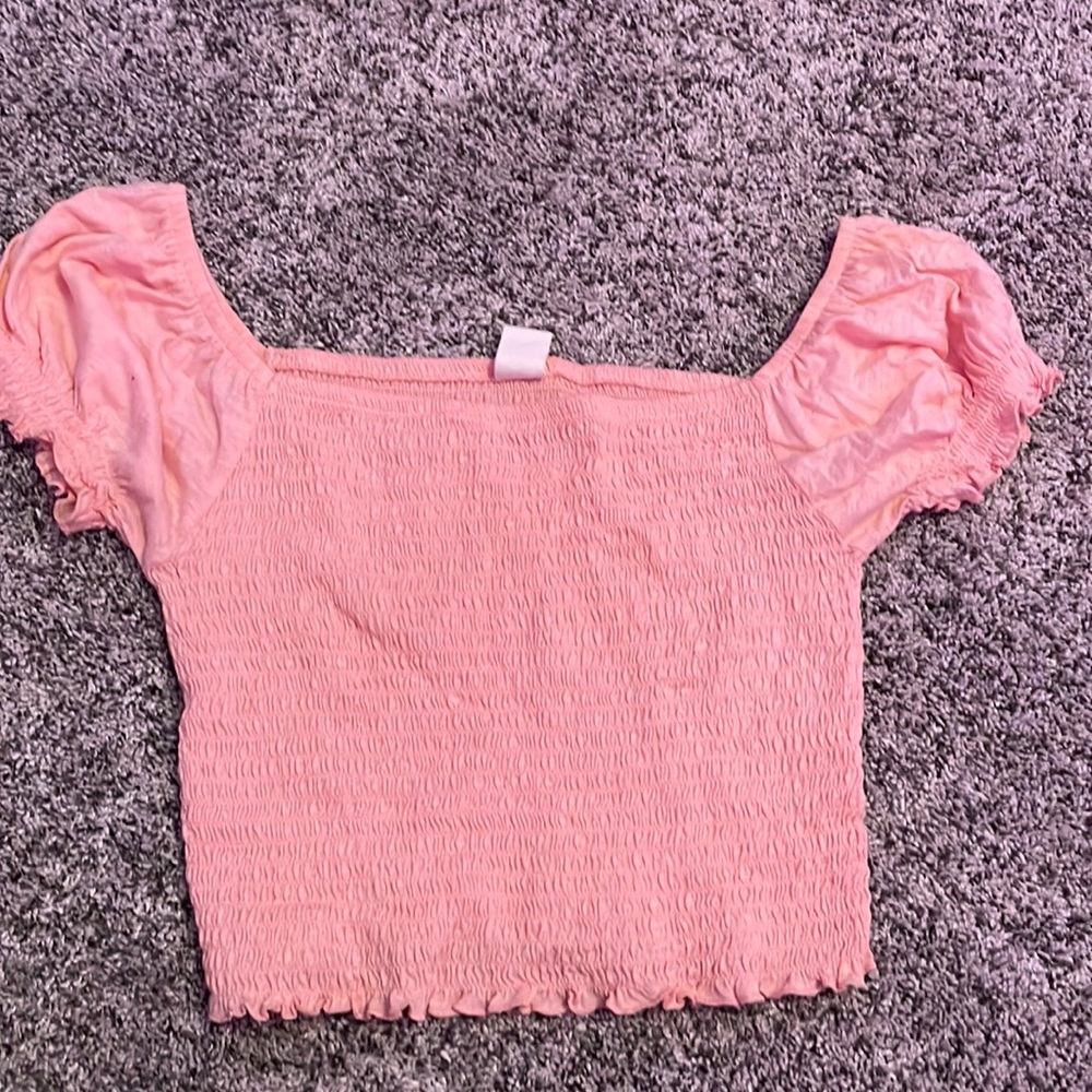 Pink ruffled summer crop top